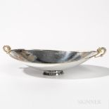 German .800 Silver Center Bowl, Schwabisch Gmund, 20th century, Gebruder Deyhle, maker, with two