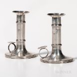 Pair of Silver Chamber Candlesticks, Budapest, 1834, maker's mark "KL" probably for Carolus Laky,