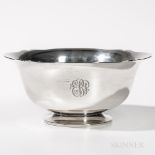 Wallace Sterling Silver Bowl, Connecticut, mid-20th century, monogrammed, dia. 9 7/8 in., approx.