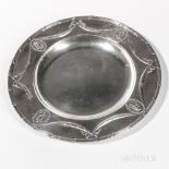 Continental Silver Charger, possibly Germany or France, early 20th century, marked "LEFEBVRE,"