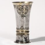 Hungarian Parcel-gilt Silver Beaker, mid-17th century, maker's mark indistinct, chased rim with
