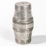 Northern European Double Barrel-form Beaker, probably Germany, 18th century, maker's mark "HI,"