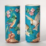 Pair of Bernardaud & Co. Limoges Porcelain Cloisonne-style Vases, France, early 20th century,
