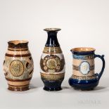 Three Doulton Stoneware Commemorative Items, England, late 19th/early 20th century, a Royal