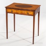 Neoclassical-style Mahogany and Mahogany- and Burlwood-veneer Side Table, England, late 19th/early