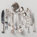 Continental .800 Silver Flatware Service, Germany or Italy, 20th century, lacking country mark, worn