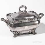 Dominick and Haff Sterling Tureen, New York, c. 1891, with an engraved armorial and shell and scroll