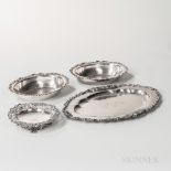 Four Pieces of American Sterling Silver Tableware, late 19th/20th century, all monogrammed, three