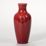 Moorcroft Pottery Flamminian Ware Vase, England, early 20th century, red ground with foliate