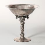 Georg Jensen Sterling Silver Compote, Denmark, c. 1930, pattern no. 264B, with pendant grape motif