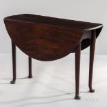 George II Mahogany Swing-leg Dining Table, England, early 18th century, top with round edge,