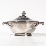 French 950 Sterling Silver Tureen and Cover, early 20th century, maker's mark "CA/L," with a berry