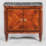 Louis XVI-style Tulipwood and Mahogany-veneered Marble-top Commode, France, 19th century, oak