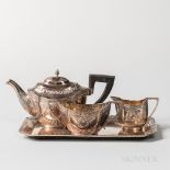 Diminutive Four-piece German .800 Silver Tea Service, late 19th/early 20th century, Theodor