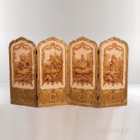 Carved Four-panel Floor Screen with Tapestry Inserts, France, late 19th/early 20th century, textiles