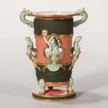 Minton Porcelain Aesthetic Chinese-style Vase, England, c. 1873, gilded and underglaze enamel