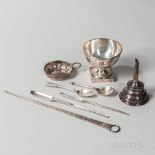 Group of George III Sterling Silver Tableware, late 18th/early 19th century, most with engraved