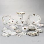 145 Pieces of Herend Porcelain Tableware, Hungary, 20th century, white ground with butterfly motif