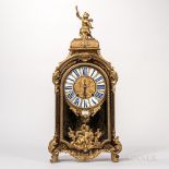 Boulle Mantel Clock, France, 19th century, Le Vasseur Paris, in a bronze framed case, a cupid