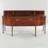 Georgian Mahogany and Mahogany- and Tulipwood-veneered Sideboard, England, 19th century, oak and