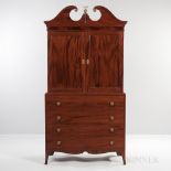 Georgian Mahogany Bookcase on Chest, England, late 18th century with later alterations, broken