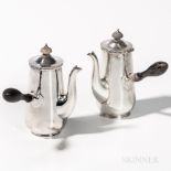 Two George V Sterling Silver Coffeepots, London, 1923-24, Goldsmiths & Silversmiths Co., Ltd.,