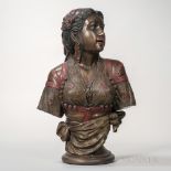 Austrian Bronze Bust of Rebecca, 20th century, enamel decorated, ht. 31 1/2 in. Estimate $800-1,