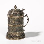 Silver-gilt and Enamel Filigree Tankard, probably Hungary, 17th century, bearing only 19th century