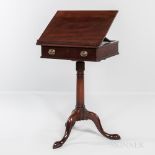 George III Mahogany Revolving Reading Stand, England, mid-18th century, oak secondary wood, lift-top