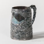 Chinese Export Silver Mug, late 19th/early 20th century, worn English pseudo marks and incised