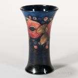 Moorcroft Pottery Pomegranate Design Vase, England, c. 1935, flaring rim to a cylindrical shape
