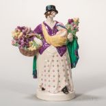 Charles Vyse Pottery Figure The Tulip Woman, England, 1921, the standing figure polychrome enamel