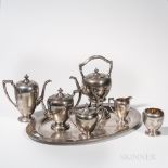 Seven-piece Cartier Sterling Silver Tea and Coffee Service, New York, mid to late 20th century,
