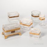Six Crystal Boxes, France, 19th and 20th century, each with gilt-brass mounts, varying shapes and