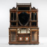 Louis XVI-style Ebonized and Painted Ormolu-mounted Display Cabinet, France, late 19th century,