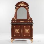 French Empire-style Ormolu-mounted Mahogany and Mahogany-veneered Vanity Cabinet, 20th century,