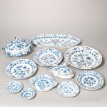 Fifty-nine-piece Meissen "Blue Onion" Pattern Porcelain Dinner Service, Germany, late 19th/early