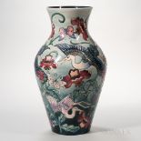 Large Moorcroft Pottery Kyoto Vase, England, 1994, polychrome enameled and slip decorated with