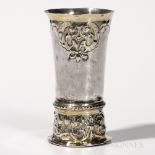 Baltic Parcel-gilt Silver Beaker, mid-17th century, maker's mark "MP," with a slightly flared rim
