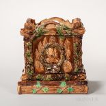 Golden Jubilee Commemorative Majolica Jardiniere and Stand, England, 1887, square form with