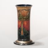 Moorcroft Pottery Eventide Design Vase, England, c. 1925, cylindrical shape with flaring top and