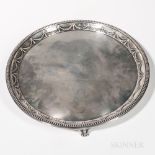 George III Sterling Silver Salver, London, 1781-82, Thomas Whipham & Charles Wright, maker, with a