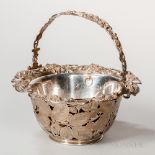Tiffany & Co. Sterling Silver Basket, New York, 1902-07, the reticulated basket with chased berry