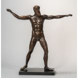 Patinated Bronze Statue of Poseidon/Zeus After the Antique, modern, based on the Artemisian bronze