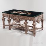 French Regency-style Pietra Dura-top Table, modern, top with marble, lapis lazuli, and malachite