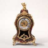 Boulle Japy Freres Mantel Clock, France, 19th century, gilt-metal mounts, the partially enameled