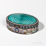 Russian .875 Silver and Cloisonne Enamel Box, Moscow, 1908-17, 20th Artel, maker, with a guilloche