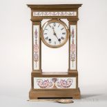Neoclassical-style Dore Bronze and Porcelain Cartel Clock, France, 19th century, porcelain panels