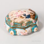 Metal-mounted Porcelain Box and Cover, late 20th/early 21st century, in the Sevres style, gilt