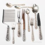 Kirk "Repousse" Pattern Sterling Silver Flatware Service, Maryland, 20th century, eleven hollow